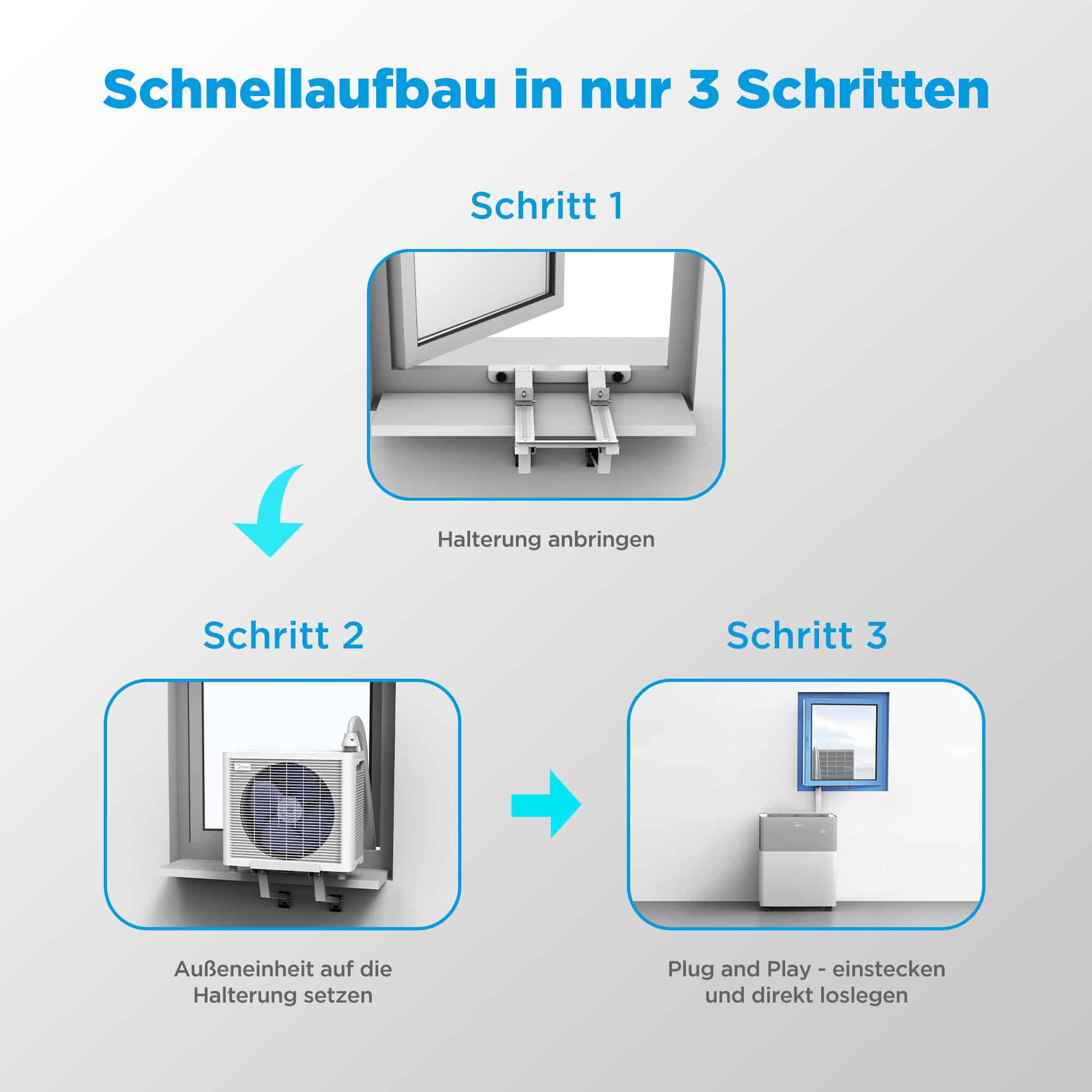 Einfach selbst installieren: Midea® PortaSplit 3,5 kW mobile Split-Klimaanlage – Kühlen & Heizen ganz ohne feste Montage - Bild 3